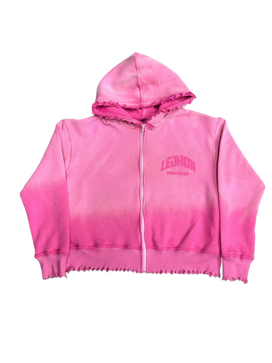 Pink Lējhon Zip Hoodie